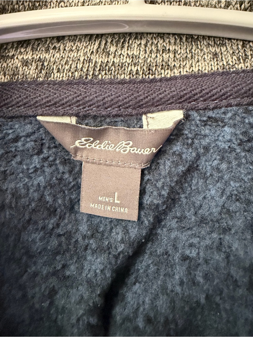 Eddie Bauer Men’s L Blue Heather Sweater Fleece 1/4 Zip Pullover - Picture 6 of 7